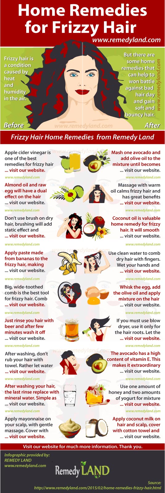Frizzy Hair Home Remedies For Managing A Dry Brittle Unruly Hair Remedy Land